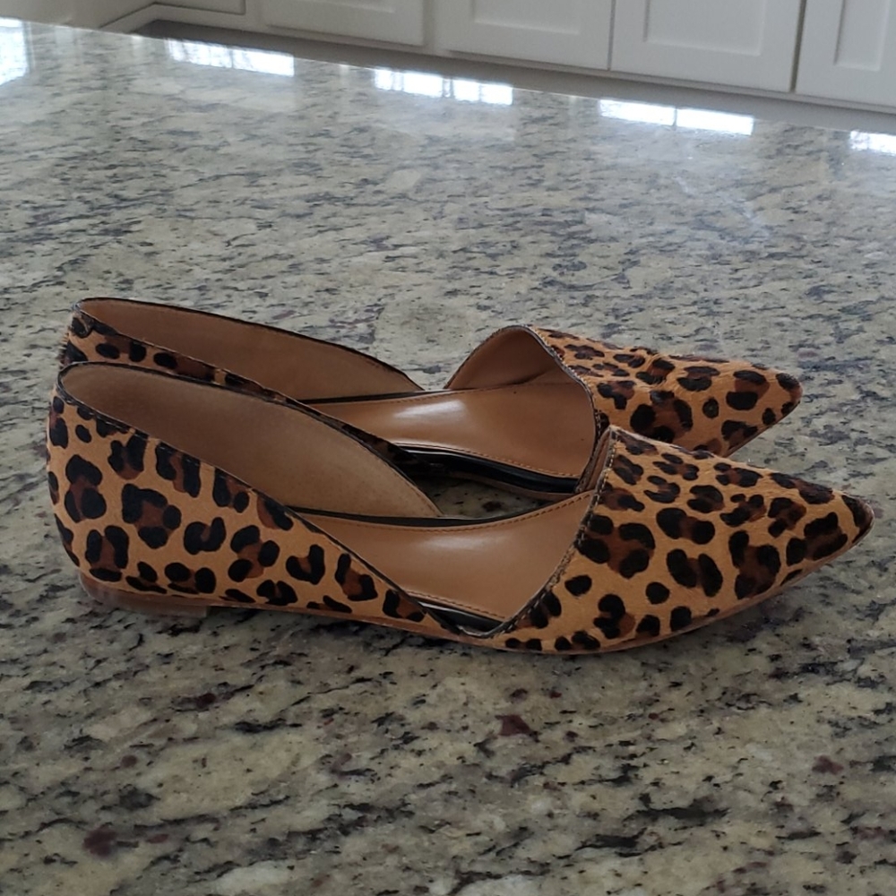J.Crew Leopard Calf Hair Flats Size 7.5